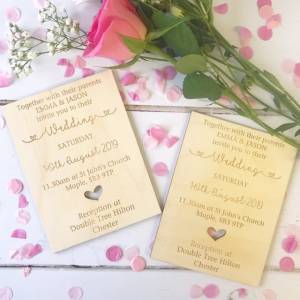 Product thumbnail Personalised Wooden Wedding Invites