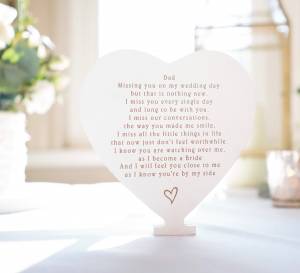Product thumbnail Missing You On My Wedding Day Freestanding Heart