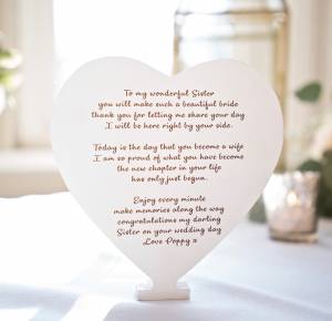 Product thumbnail My Sister On Your Wedding Day Freestanding Heart