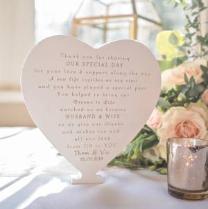 Product thumbnail Thank You For Sharing Our Special Day Freestanding Heart