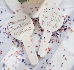 Product thumbnail Personalised Wedding Photo Prop Paddles (Set of Two)
