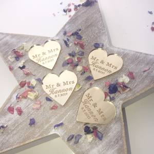 Product thumbnail Personalised Acrylic Heart Star Decorations (Set of 10)