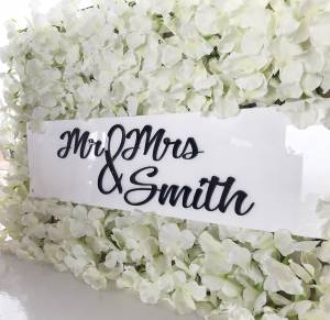 Product thumbnail Mr & Mrs Acrylic Flower Wall Sign