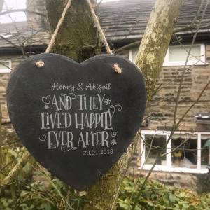 Product thumbnail Happily Ever After Slate Heart Sign