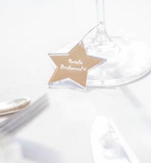 Product thumbnail Wedding Wine Glass Personalised Mirrored Acrylic Charms